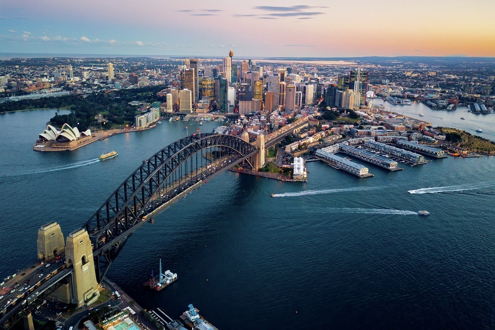 Allow Sydney's beauty to shine as the glorious sun fades into a stunning sunset