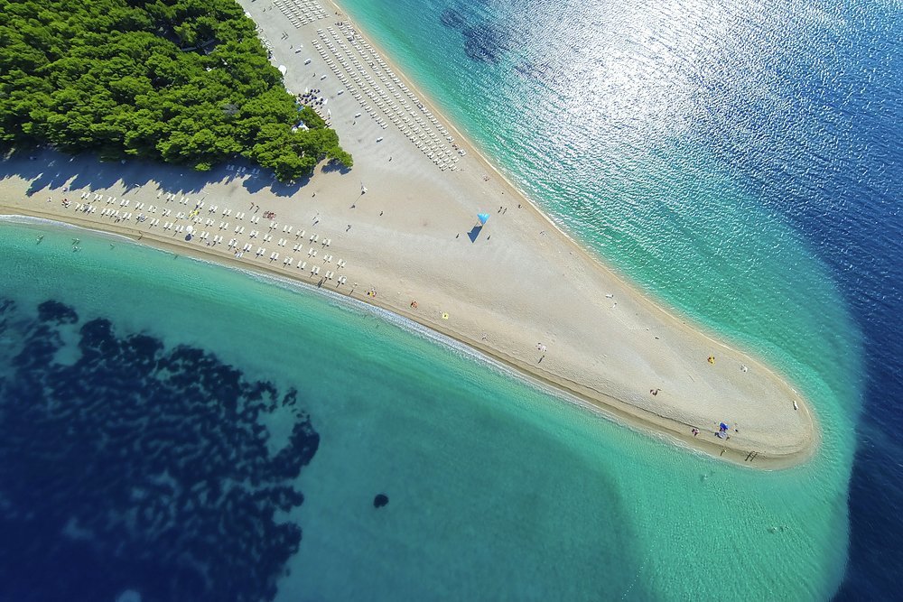 Zlatni Rat, on the island of Brac, may be one of the few sandy beaches in Croatia, but what an example