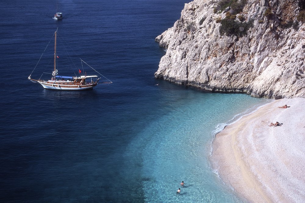 Turkey's turquoise coast has secluded beaches around every headland, many inaccessible by land, so after the exhilaration of sailing all morning, enjoy a private lunch on the beach