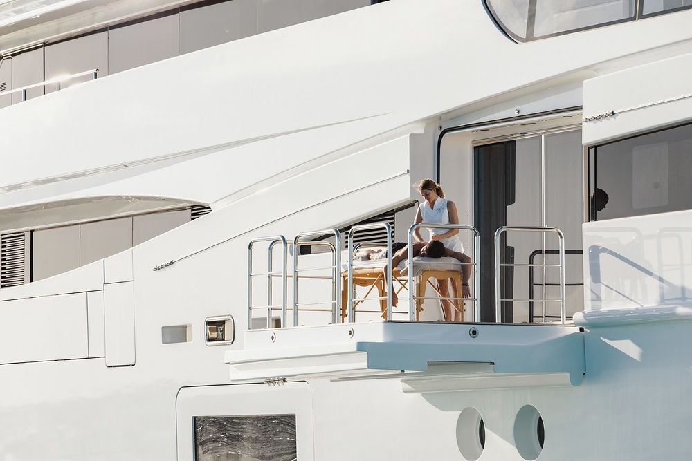 Being at sea relaxes the senses, and a massage helps too