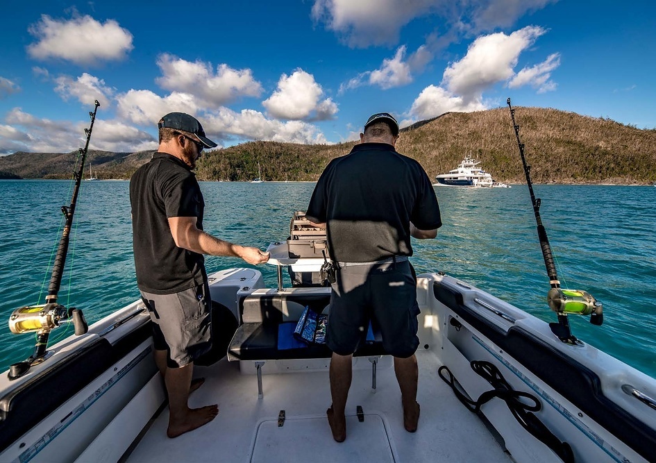 Your charter crew set up the fishing rig in readiness for you