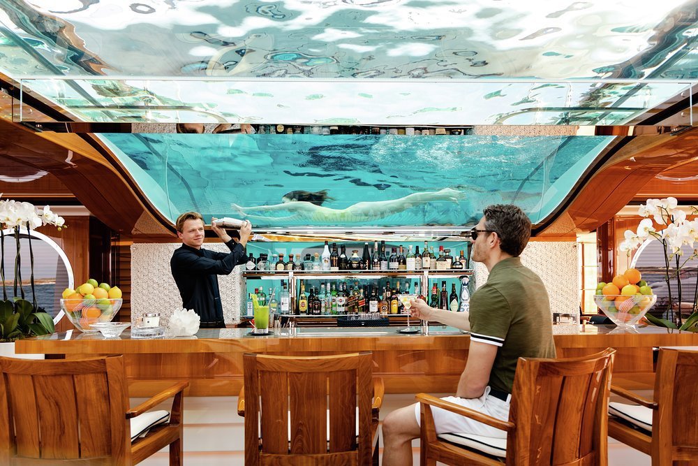 'The beach club is one of a kind,' says Alex. 'The sun reflecting through the pool in the daytime creates a special ambience'