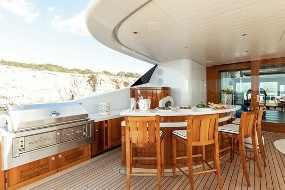 Enjoy pizza from a wood-fired oven on board FAITH