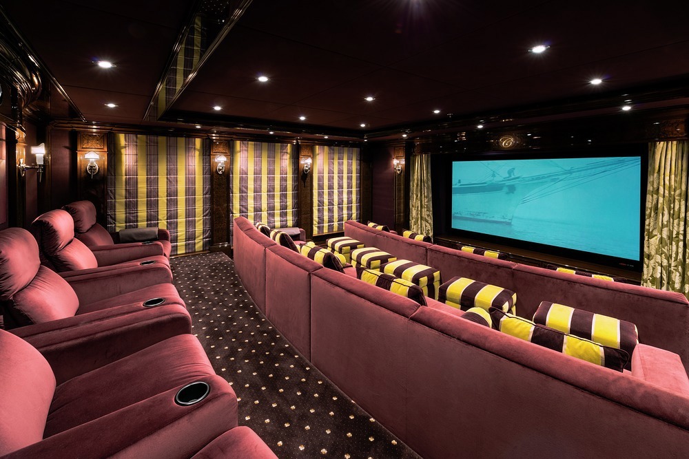 Enjoy a theatrical experience in the yacht's main deck cinema