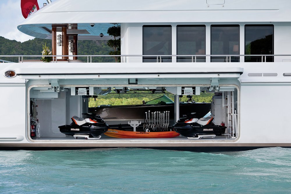 Tenders and toys aplenty, not to mention two sea terraces