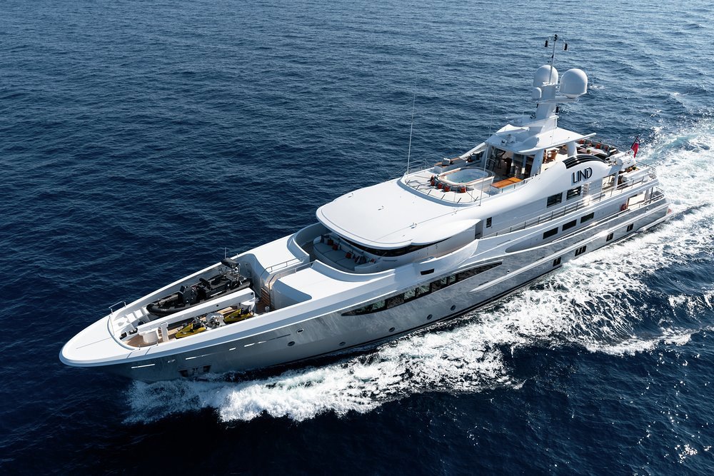 Along with the 73m ALBATROSS (top), the 52.3m LIND was one of four yachts the Brokerage team sold in seven days