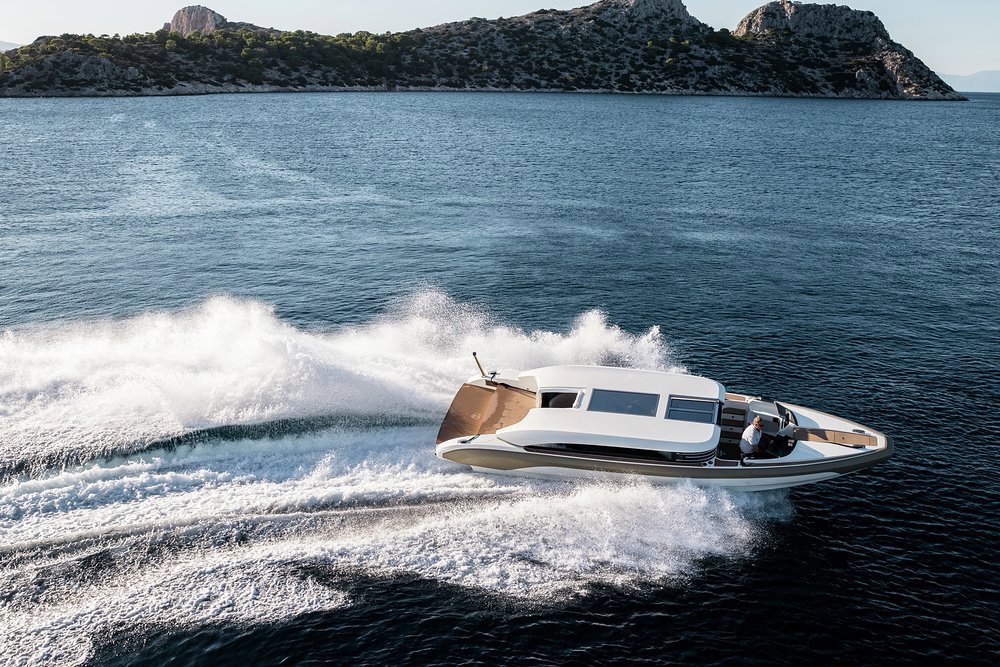 Her Onda limo tenders will get you ashore sheltered from the sun and spray