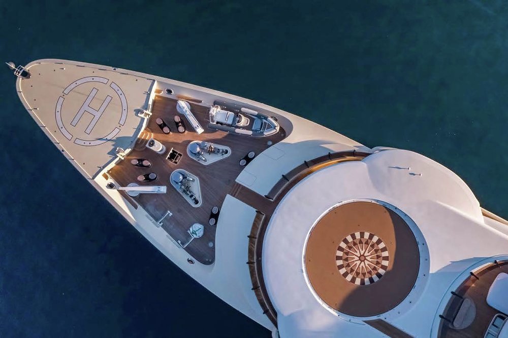 The second helipad, seen lower right, was added during a Blohm+Voss refit in 2008