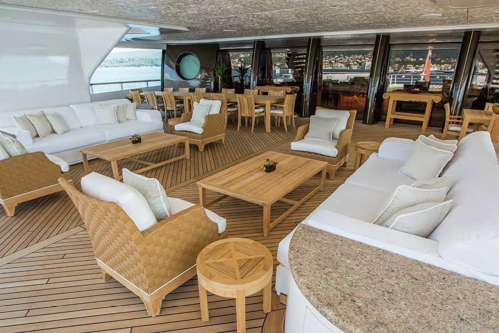 A great mix of guest spaces on the upper deck aft
