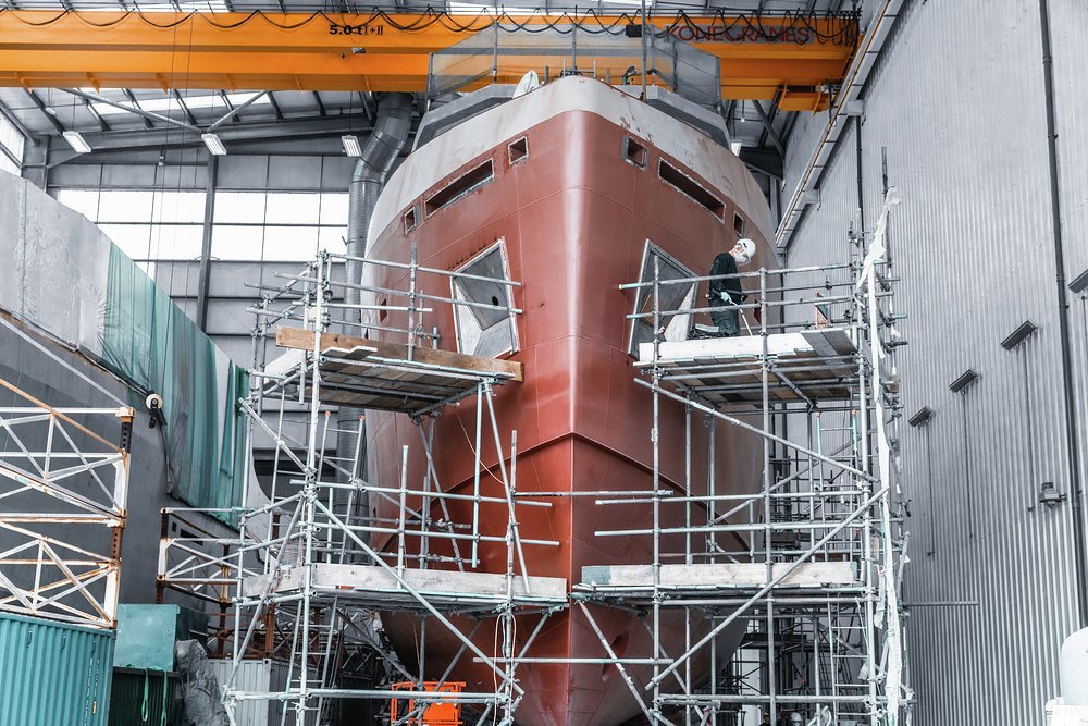 The yacht is less than a year away from delivery by Pendennis of Falmouth