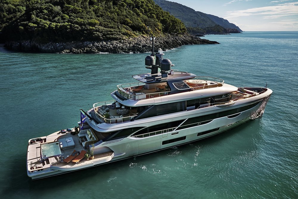 The 40.8m (133.8ft) Benetti REBECA is the first of the shipyard's Oasis 40 semi-custom range