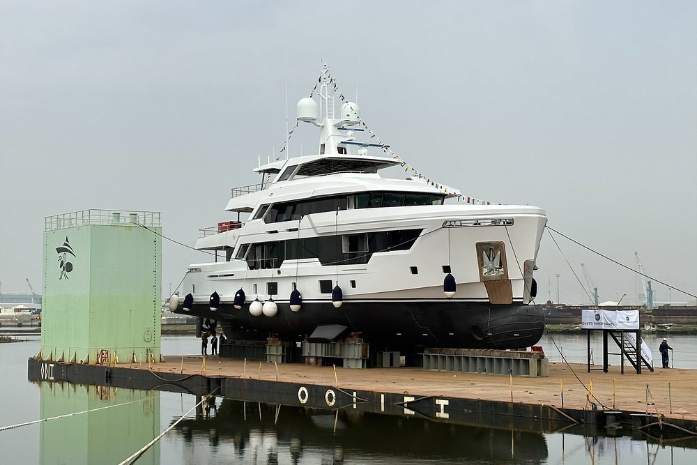 PROJECT MAKASEA shortly before launch at the Rosetti shipyard in Ravenna