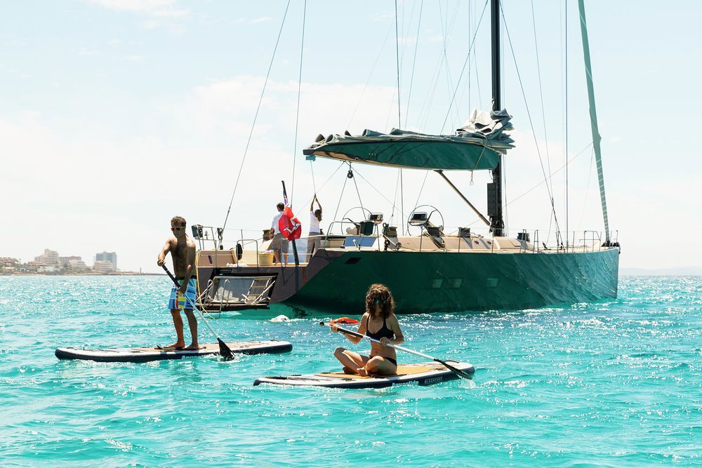 WALLY LOVE has a Novamarine 460 tender, SUPs and SeaBobs
