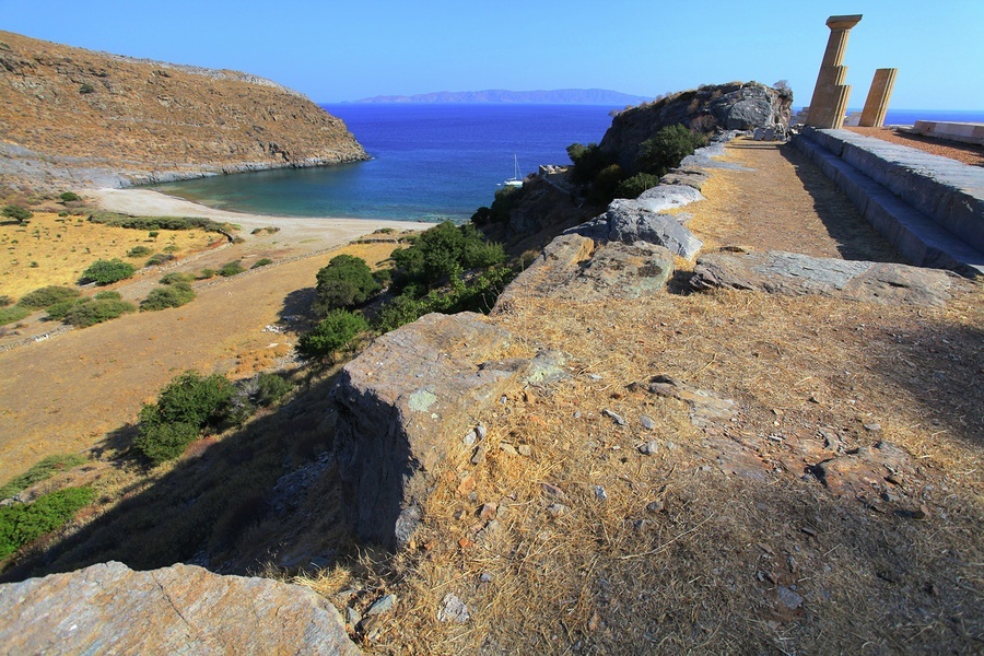 A short hike from Karthea Bay on Kea Island is a ruined temple