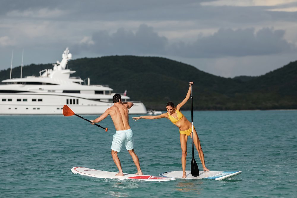 Stand up paddleboarding is excellent for core strength