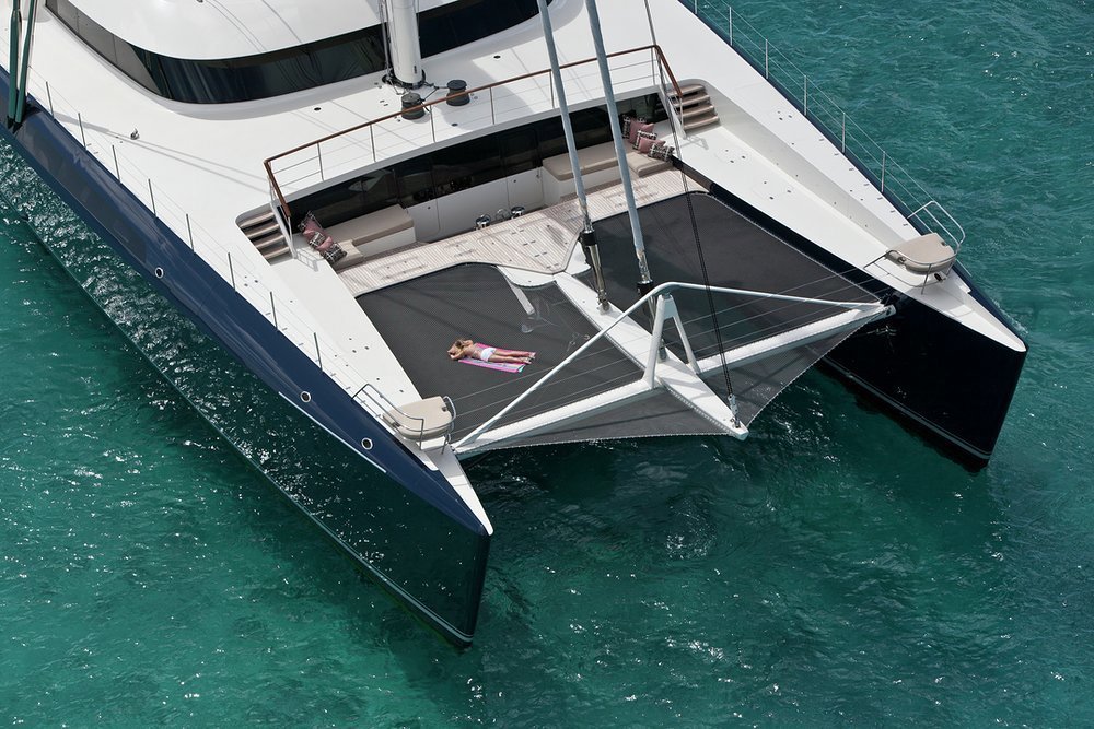 HEMISPHERE has a staggering amount of deck space, not to mention the huge trampolines, perfect for dolphin watching on passage