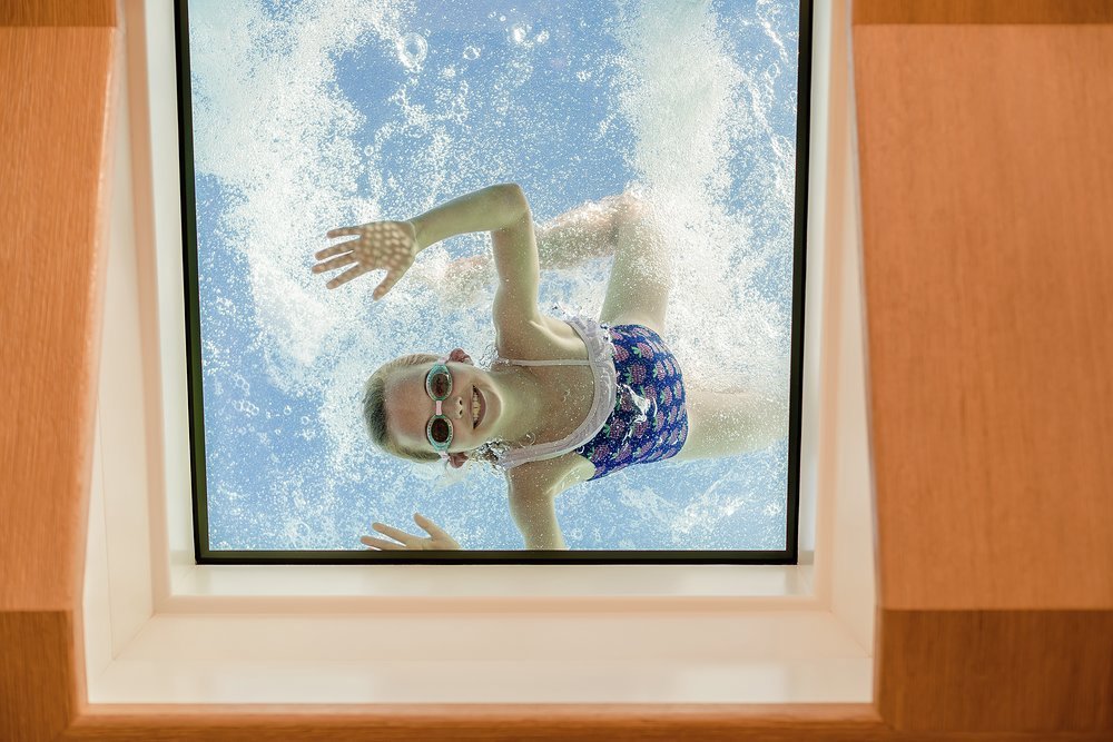 Some yachts have glass-bottomed pools