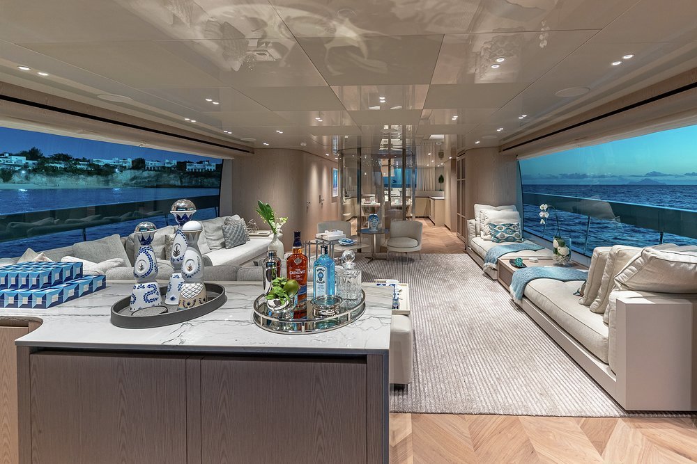 The light-filled main saloon presents wonderful views in every direction