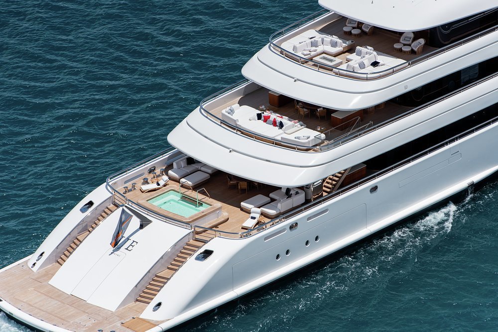 She has over 1,000sqm (10,764sqft) of guest deck spaces