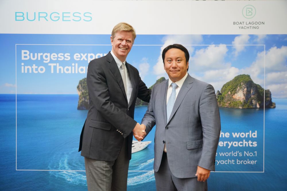 Jean-Marc Poullet with Vrit Yongsakul of Boat Lagoon Yachting, Burgess' partner in Thailand