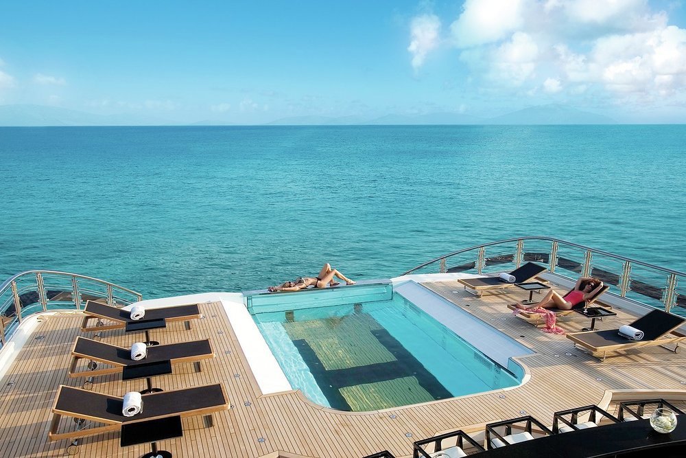 Huge swathes of guest deck space make for stellar entertainment