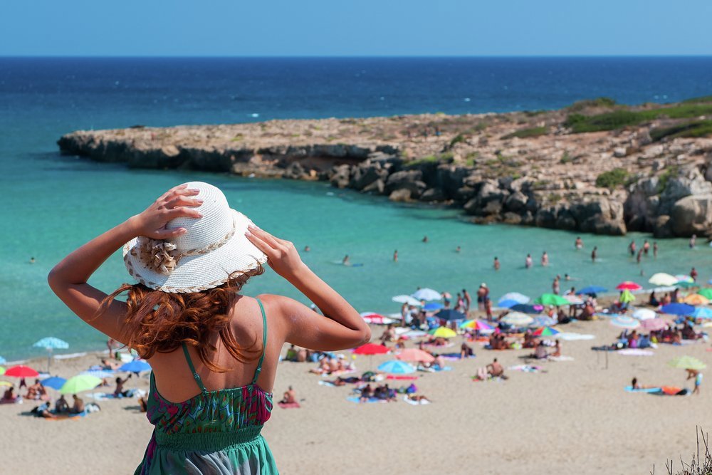 A well sheltered beach on the southeastern coast of Sicily