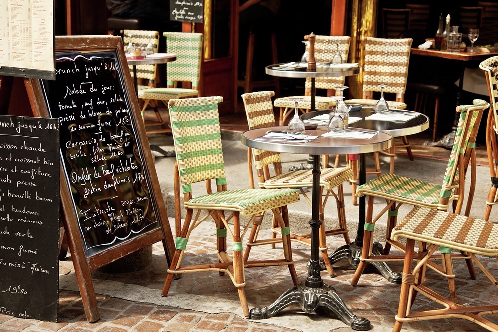 Place du Pins square lined with cafes 