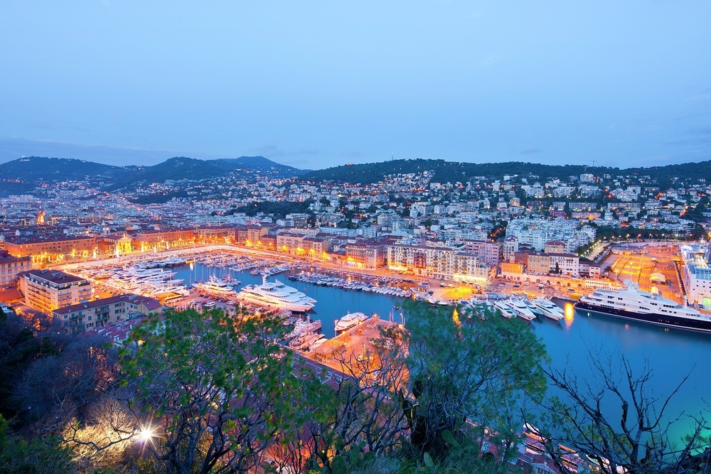 Superyachts nestle in the city-centre marina