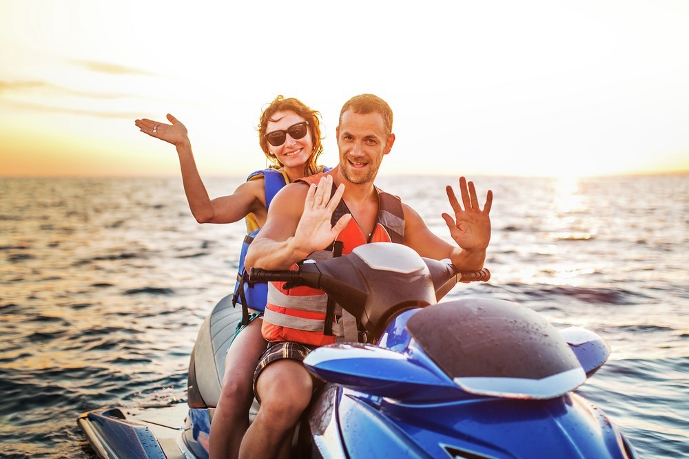 Look, no hands! Jetskis are ideal to explore shallow waters