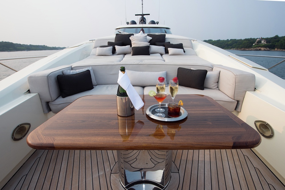 Sunbathing and drinks on the foredeck - yes please!