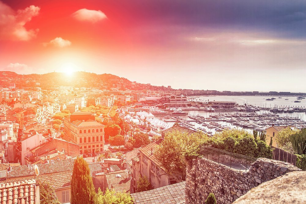 Breathtaking views of the sunset over the Esterel hills that back the town