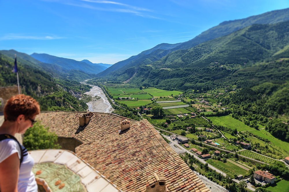 From the village of Entrevaux, you can see the Var River wind down the valley towards the Mediterranean