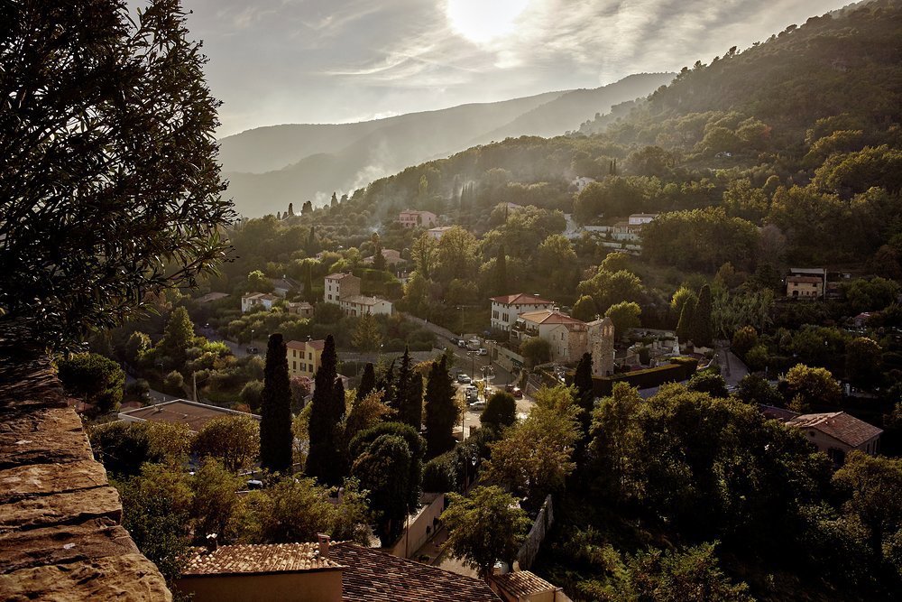 At the end of your journey, this spectacular view from Carros down the Var Valley awaits