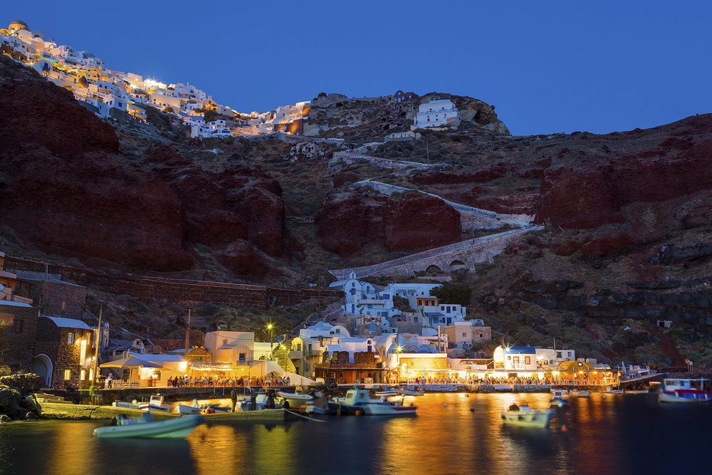 Volcanic Santorini is so colourful
