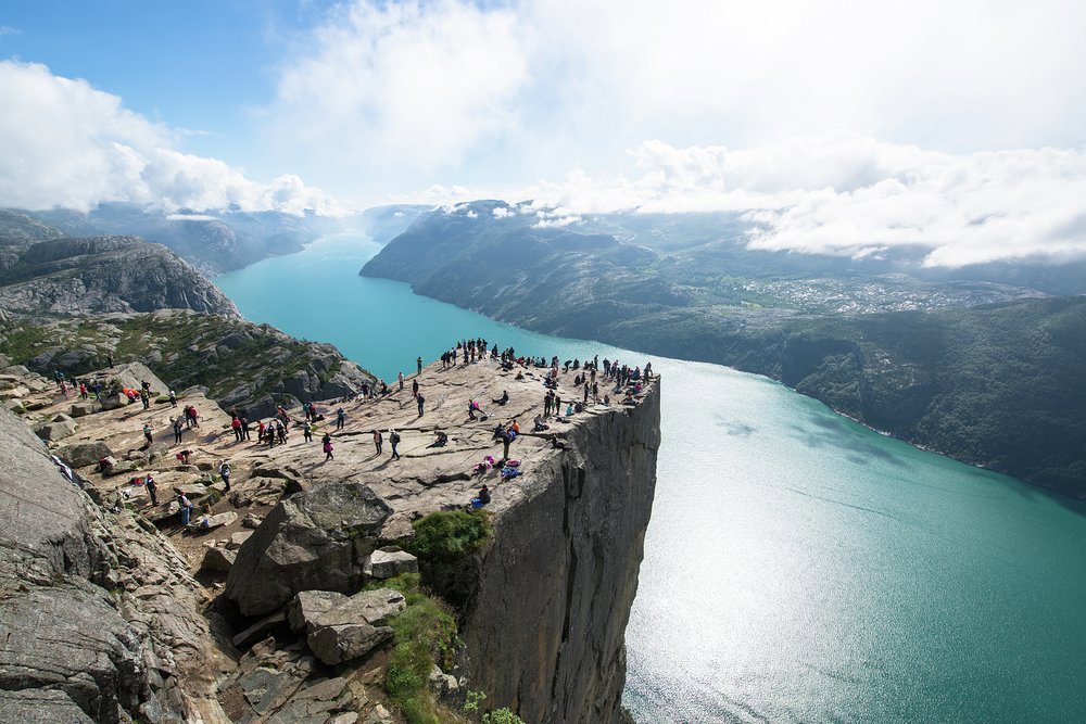 Norway's deep fjords were gouged out by rivers of ice millennia ago. You get a fantastic idea of the scale at Pulpit Rock in Preikestolen