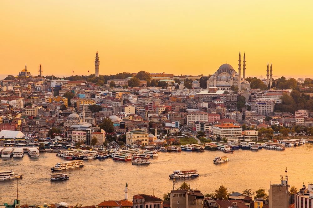 Istanbul is near Buyukaga bay, Turkey
