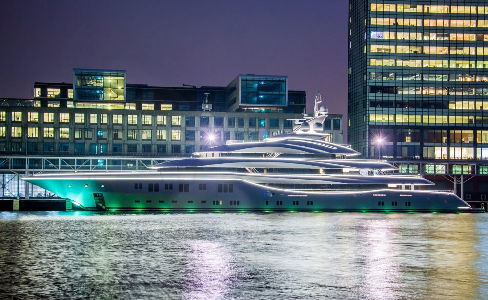 Celebrating the sculptural form of the 91m Lurssen-built LADY LARA