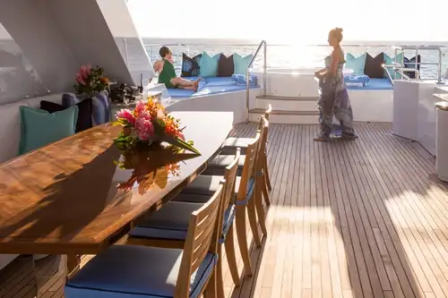 Sun deck dining area