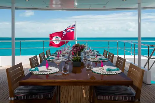 Bridge deck aft dining area